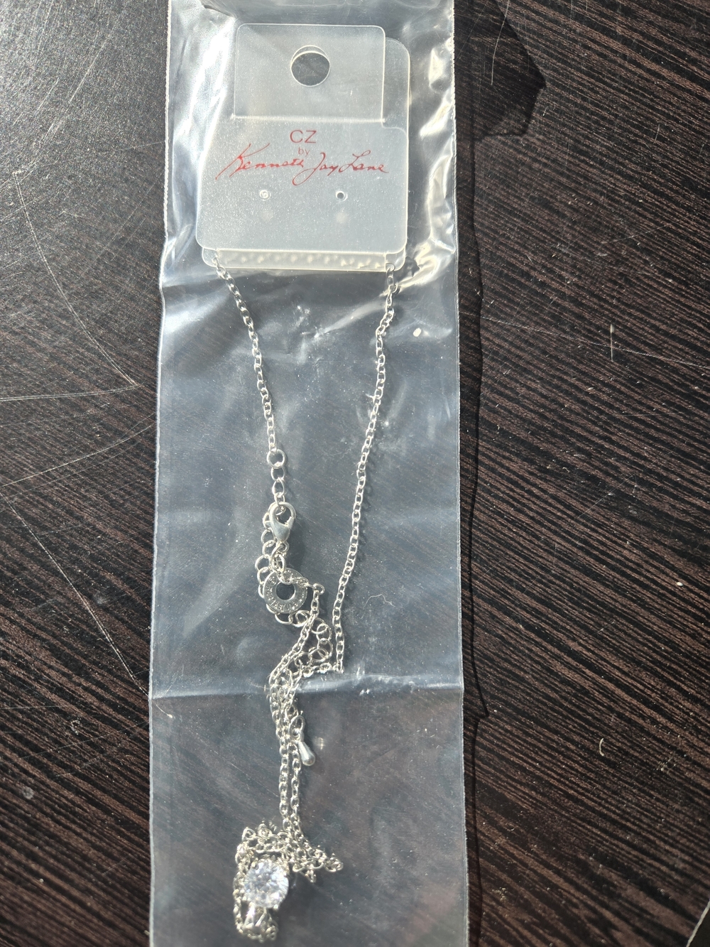 Kenneth Jay Lane Silver Cubic Zirconia Pendant Necklace - Silver